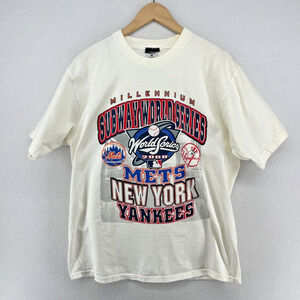 SUBWAY SERIES Shirt Adult L 2000 NY New York METS YANKEES Baseball World MLB